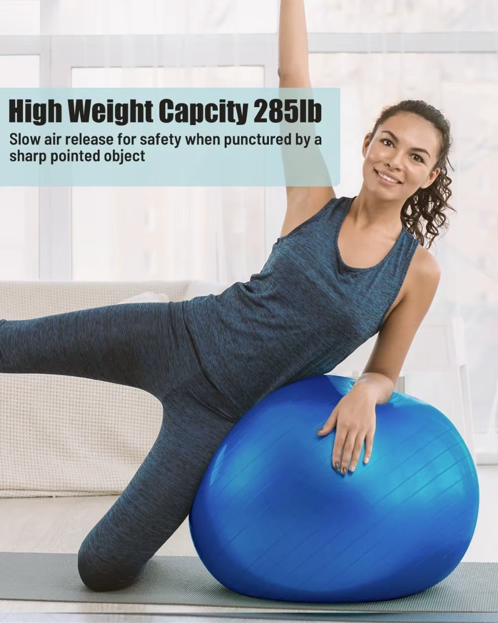 Yoga Ball Workout Ball, Explosion-Proof Anti-Slip Stability Ball, Swiss Ball Physiotherapy, Balance Ball Chair