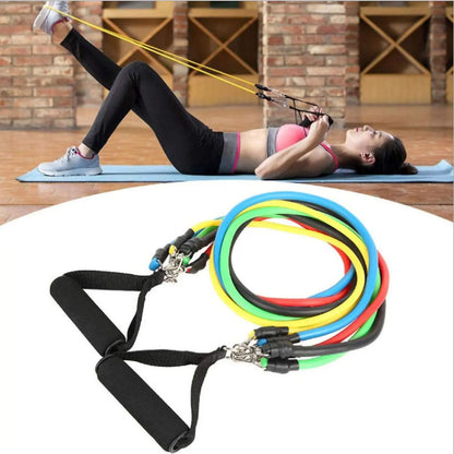11Pcs/Set Latex Resistance Bands Multifunction Elastic Exercise Resistance Bands
