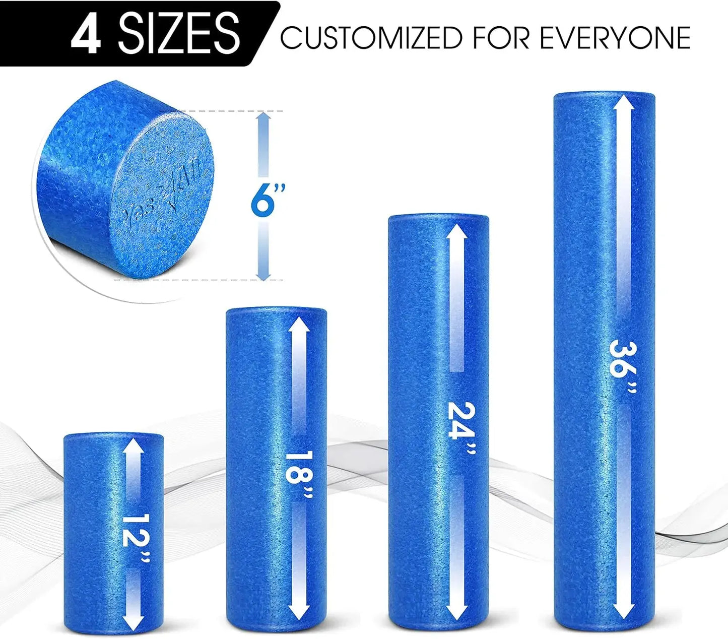 24Inch Exercise Foam Roller EPP Blue