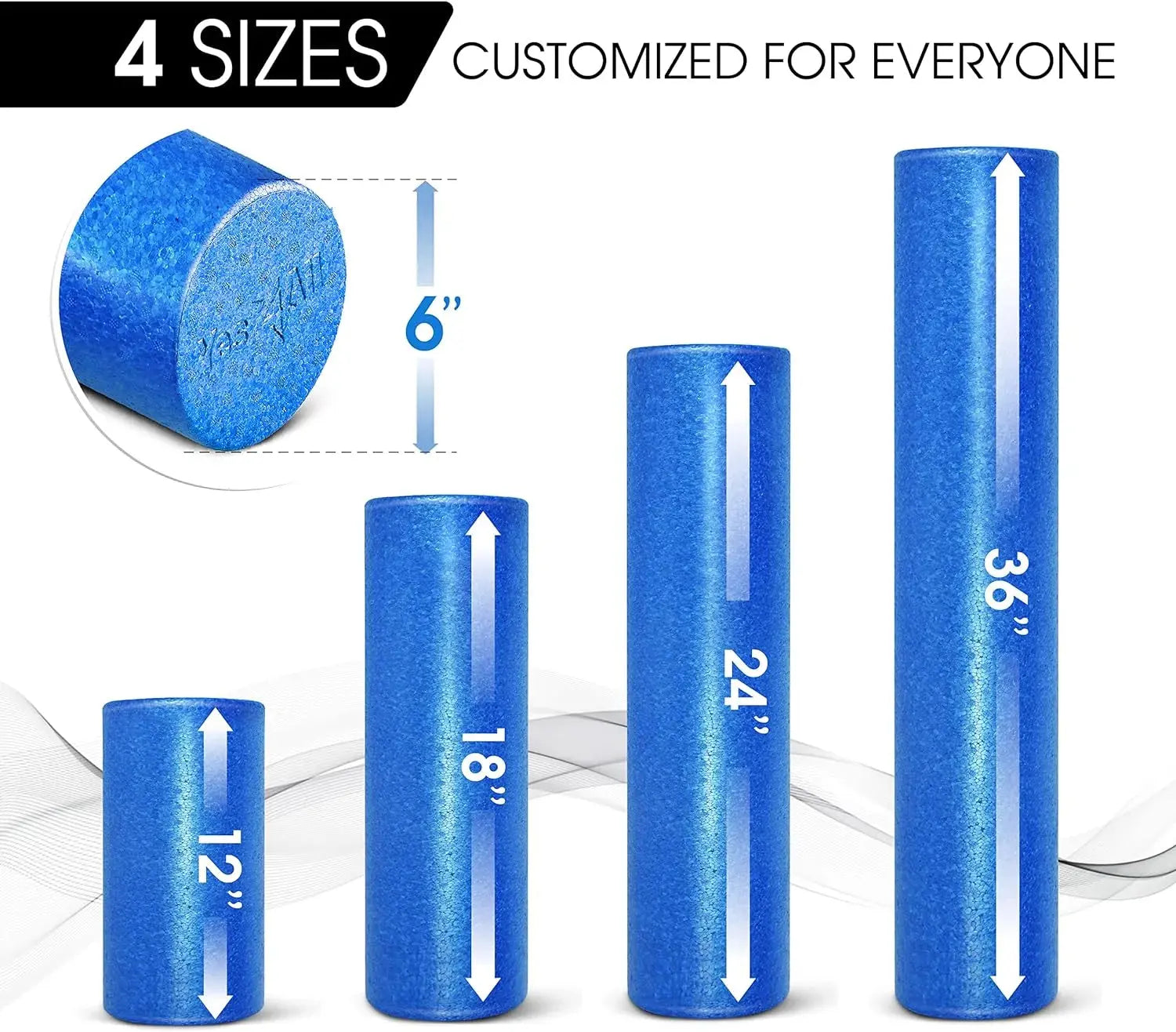 24Inch Exercise Foam Roller EPP Blue