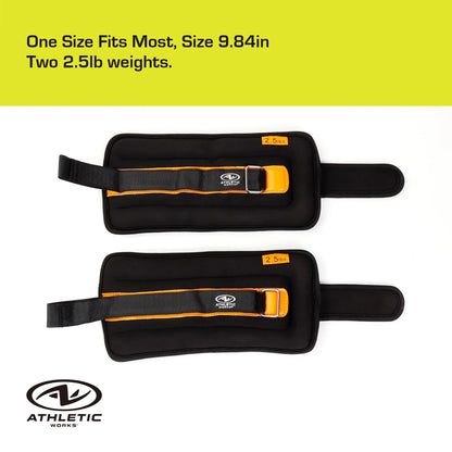 5Lb Pair Ankle & Wrist Weights (2Pcs, Each One Is 2.5LBS), Adjustable Strap